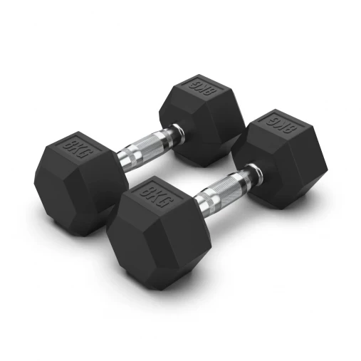 Гантель 8 кг гексагональная VictoryFit VF-H080 обрезиненная Гантель 8 кг гексагональная VictoryFit VF-H080 обрезиненная