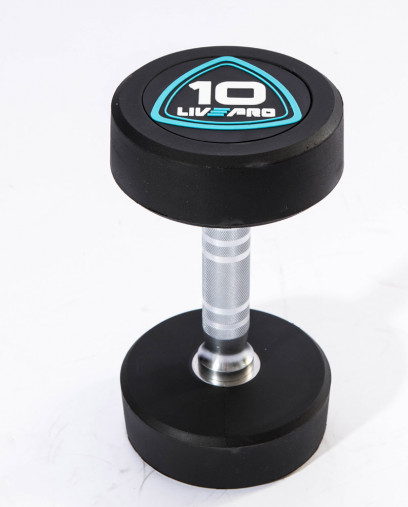 Гантели в уретане LIVEPRO Studio Dumbbells 10 кг, черный/синий Гантели в уретане LIVEPRO Studio Dumbbells 10 кг, черный/синий