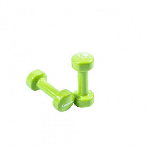 Гантели для аэробики LIVEPRO Colored Studio Dumbbell 1,5 кг, зеленый Гантели для аэробики LIVEPRO Colored Studio Dumbbell 1,5 кг, зеленый