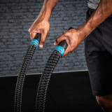 Тренировочный канат AEROBIS Battle Rope V2, длина 15 м, диаметр 30 мм, вес 8 кг, черный