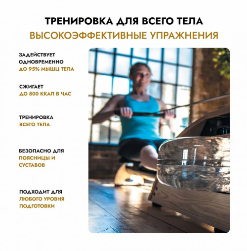 Тренажер гребной WaterRower Natural 100 S4 (цвет: ясень) Тренажер гребной WaterRower Natural 100 S4 (цвет: ясень)