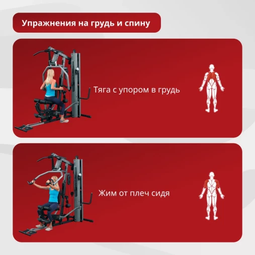 Многофункциональный силовой центр Body Solid G5B (2026) Multi-Station Gym (черная рама, черная обивка) Многофункциональный силовой центр Body Solid G5B (2026) Multi-Station Gym (черная рама, черная обивка)