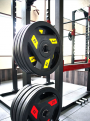 Набор 160 кг. черных олимпийских обрезиненных дисков AeroFit AFPLC 1.25-25KG с 3-мя хватами. Посадочное кольцо из нержавеющей стали